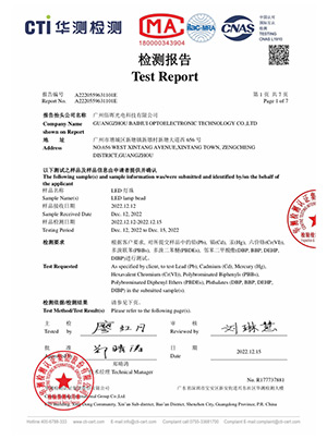 2023 Lamp Beads ROHS Test Report